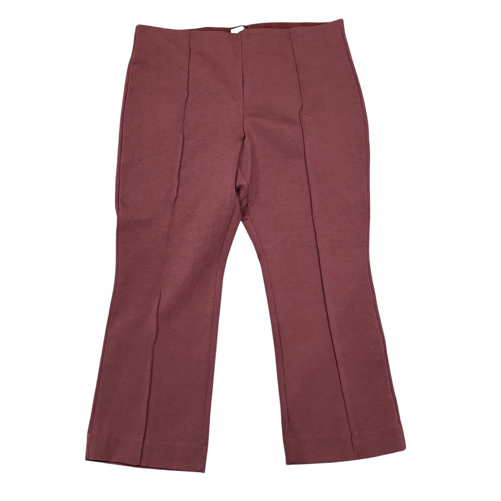 Maeve Anthropologie XLP Burgundy Pull-On Trouser Pants Petite Stretch